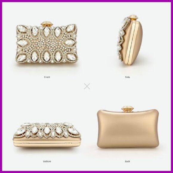 Sparkly Rhinestone Crystal Clutch Bag with Chain for Wedding Prom Evening